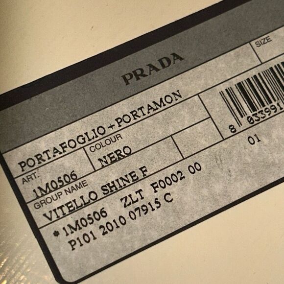 Prada Vitello Shine Zip Around Long Wallet Black Bow Front Elevated Basic Preppy - Picture 11 of 12